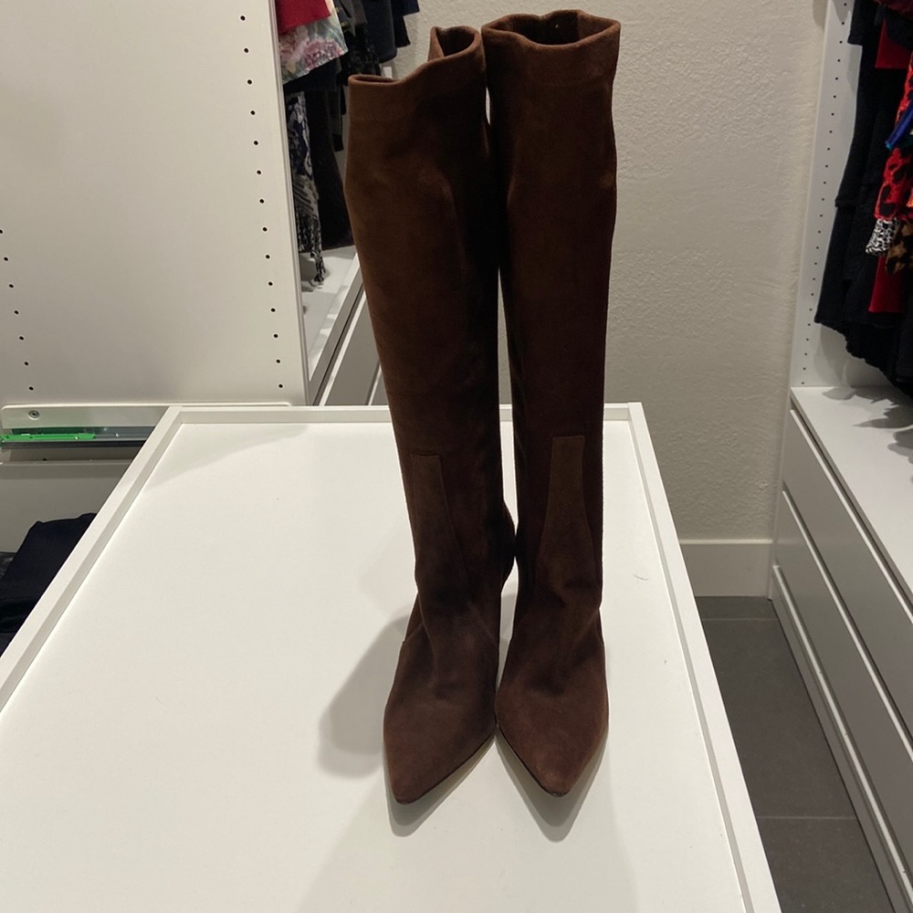 Cole Haan brown stretch suede knee high boots size 9 NEW